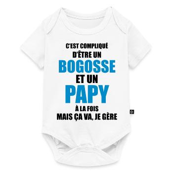 c'est compliqué d'être un bogosse et un papy - Body à manches courtes Premium Bébé - blanc - Devant