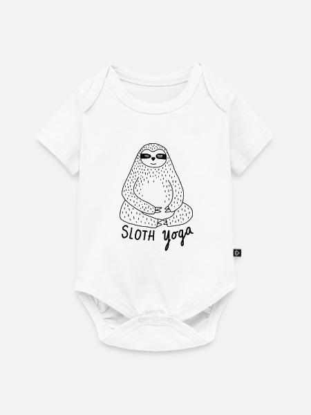 Sloth Yoga - Baby Premium Kurzarmbody - Weiß