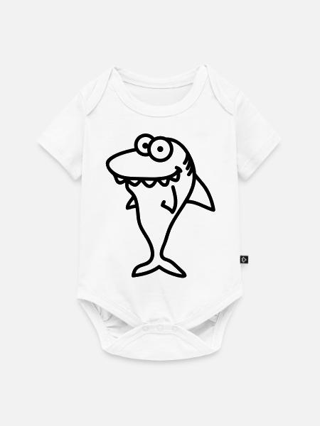 shark - Baby Premium Kurzarmbody - Weiß