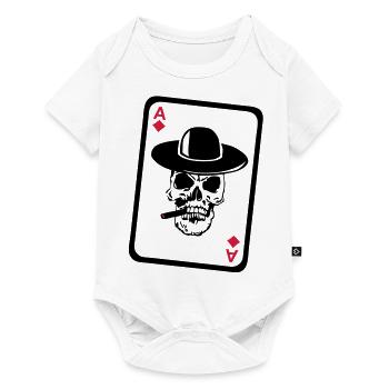 poker ace skull death head dead card Map4 - Baby Premium short-sleeve bodysuit - white - Front