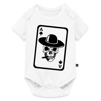 poker tete mort as skull dead card carte - Body à manches courtes Premium Bébé - blanc - Devant