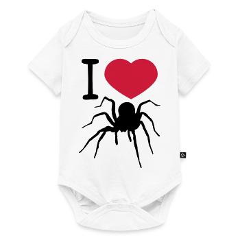 coeur amour j'aime araignée oiseau araignée design clipart - Body à manches courtes Premium Bébé - blanc - Devant