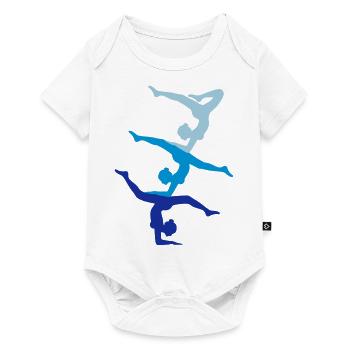 gymnastics tower circus team 3 gymnasts crew freu - Baby Premium short-sleeve bodysuit - white - Front