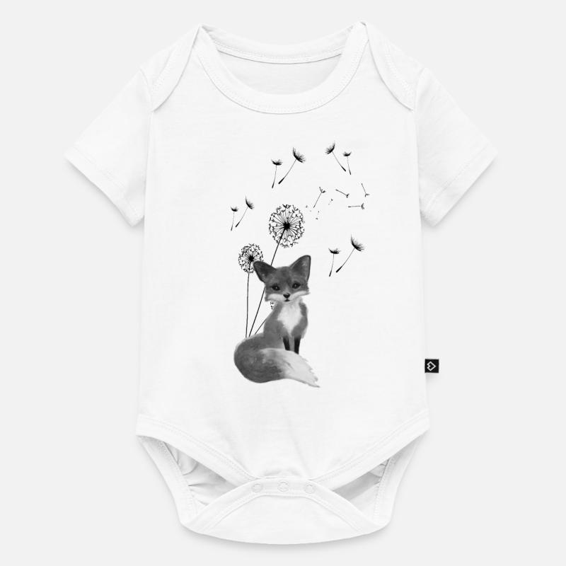 Fuchs mit Pusteblume - Baby Premium Kurzarmbody - Weiß