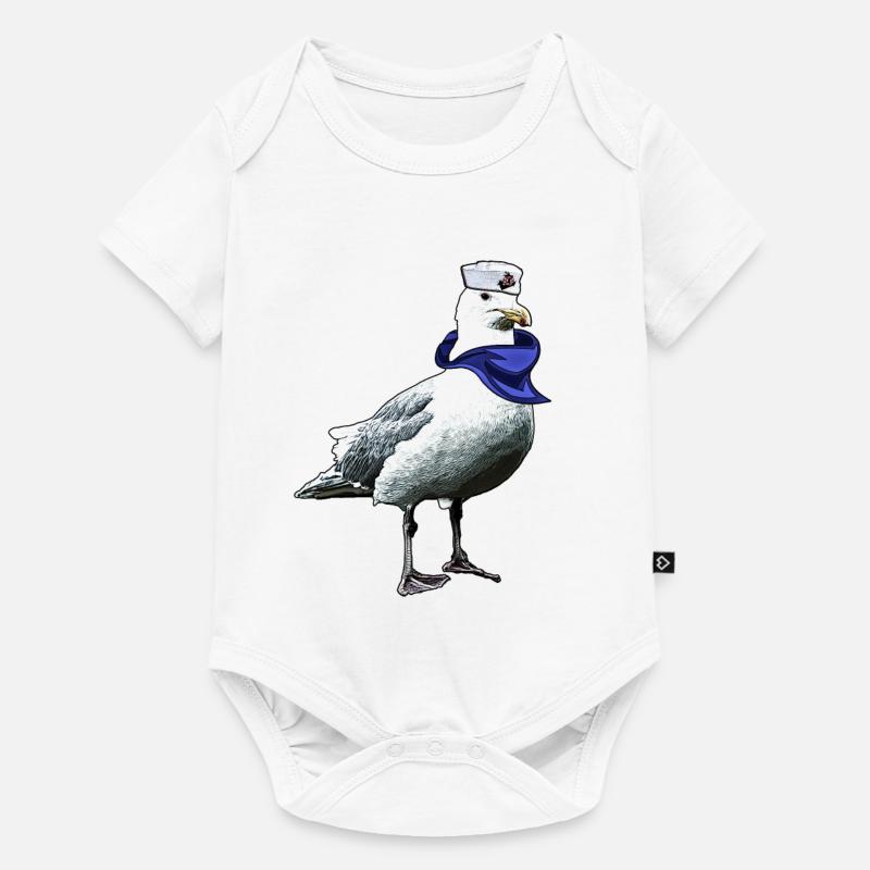Seefahrer Möwe | Yolo-Artwork - Baby Premium Kurzarmbody - Weiß