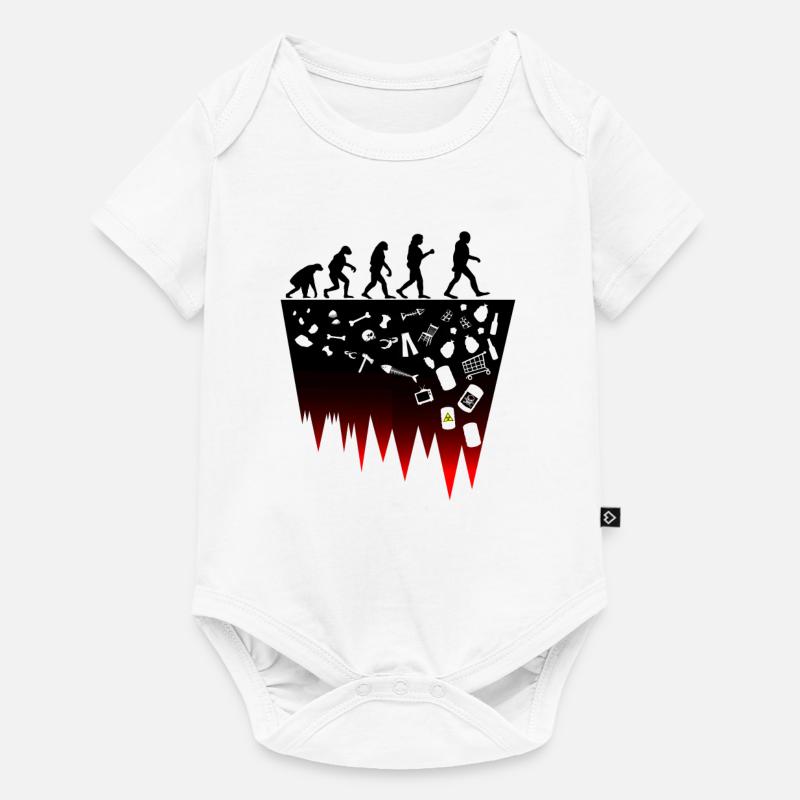 Darwin Evolutionstheorie Klima Müll Fridays for - Baby Premium Kurzarmbody - Weiß