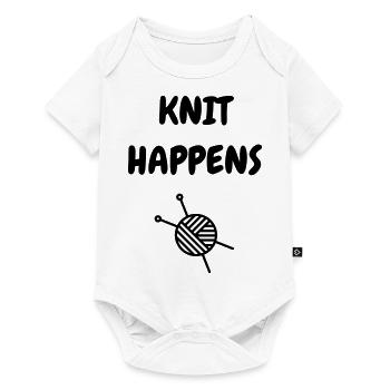 Knitting - Knit - Knitter - Stricken - Tricot - Baby Premium short-sleeve bodysuit - white - Front