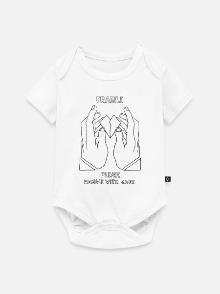 Vorsichtig behandeln - Baby Premium Kurzarmbody - Weiß
