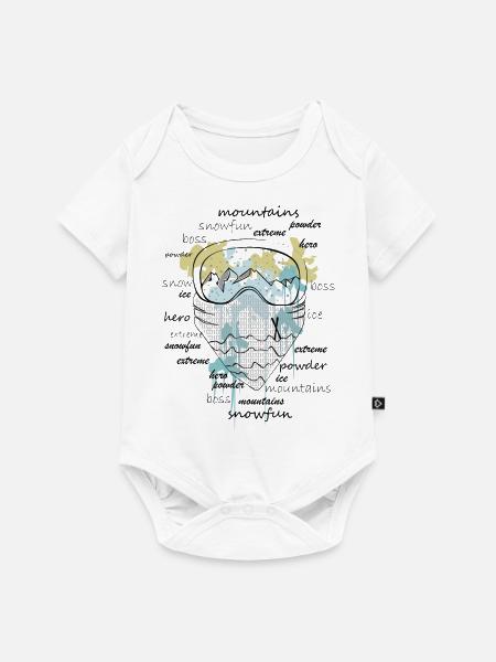 SKI - BLICK - KLECKSE - Baby Premium Kurzarmbody - Weiß