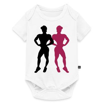 muscle woman fitness - Baby Premium Kurzarmbody - Weiß - Vorne