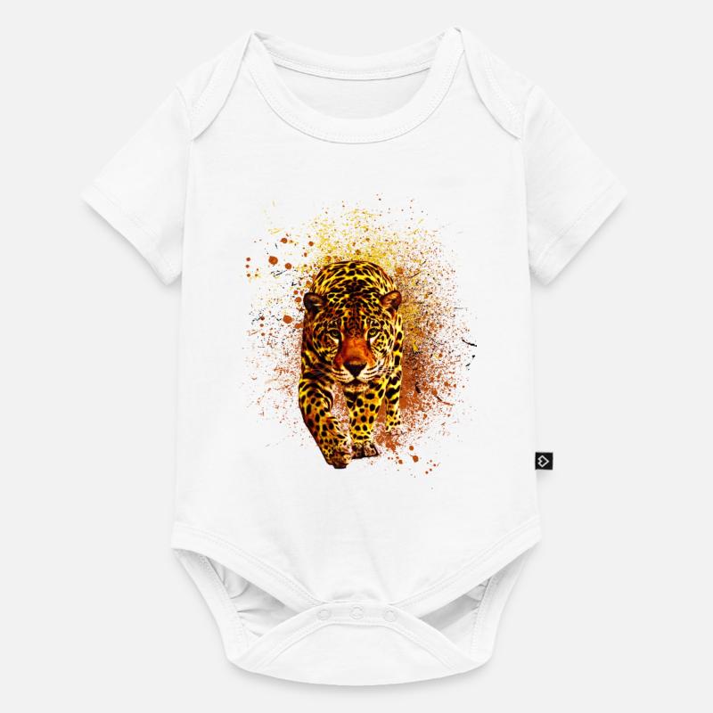 Leopard - Baby Premium Kurzarmbody - Weiß
