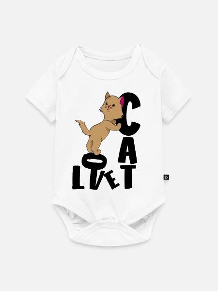 Katze Liebe Mietzekatze - Baby Premium Kurzarmbody - Weiß