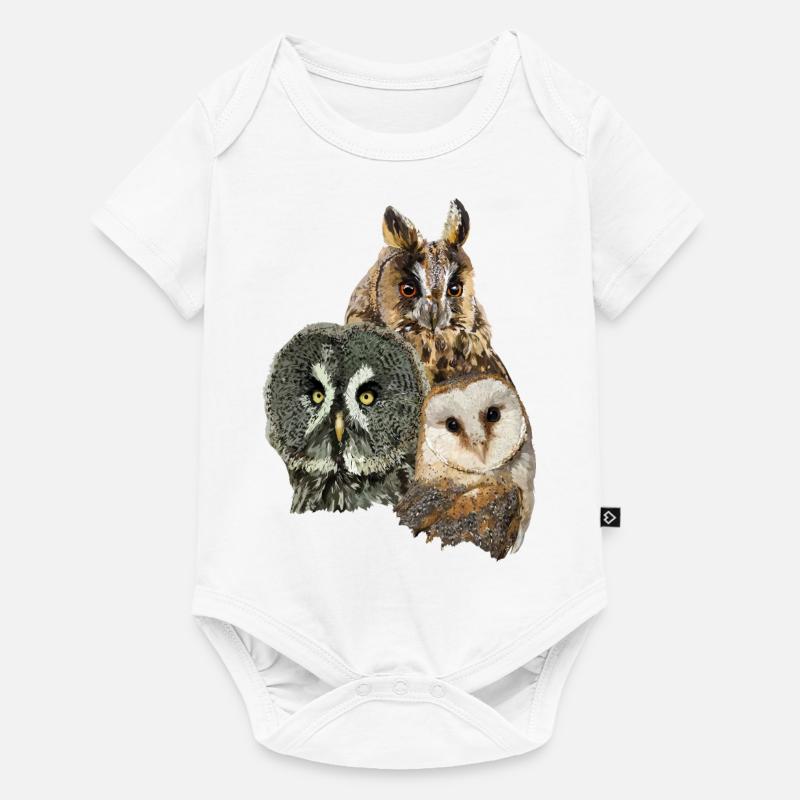 Hiboux - Body à manches courtes Premium Bébé - blanc