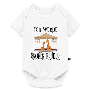 Ich werde großer Bruder Giraffen Geschwister - Baby Premium Kurzarmbody - Weiß - Vorne