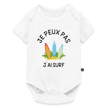 je peux pas j´ai surf - Body à manches courtes Premium Bébé - blanc - Devant