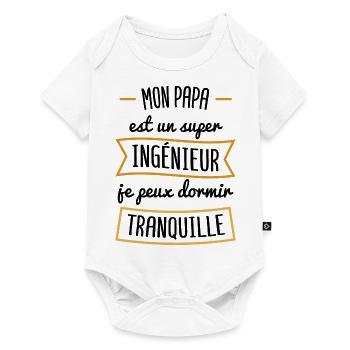 cadeau pour nouveau né papa ingénieur - Body à manches courtes Premium Bébé - blanc - Devant