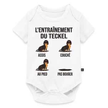 Teckel Éducation Chien Entraînement Chien Teckel - Body à manches courtes Premium Bébé - blanc - Devant