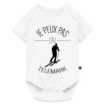 Je peux pas j'ai télémark - j'peux pas j'ai télém - Body à manches courtes Premium Bébé - blanc - Devant