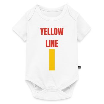 Yellow line through the middle - Baby Premium short-sleeve bodysuit - white - Front