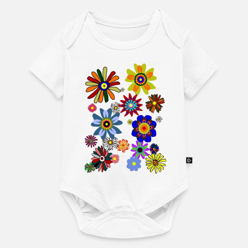 Flower Power & Fleurs (Blümchen1.0) - Body à manches courtes Premium Bébé - blanc