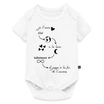 je t'aime d'ici à la lune infiniment - Body à manches courtes Premium Bébé - blanc - Devant