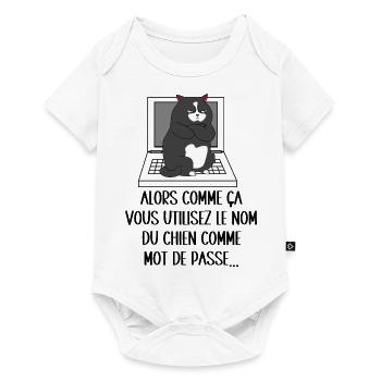 vous utilisez le nom du chien comme mot de passe - Body à manches courtes Premium Bébé - blanc - Devant