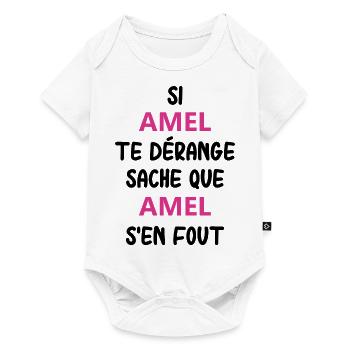 Si amel te dérange sache que amel - Body à manches courtes Premium Bébé - blanc - Devant