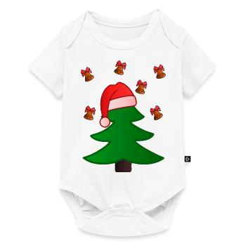 Weihnachtsbaum - Baby Premium Kurzarmbody - Weiß - Vorne