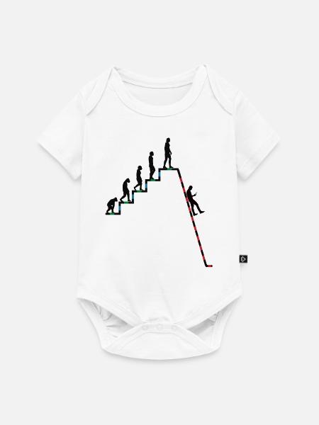 Evolution Richtung Abgrund - Baby Premium Kurzarmbody - Weiß