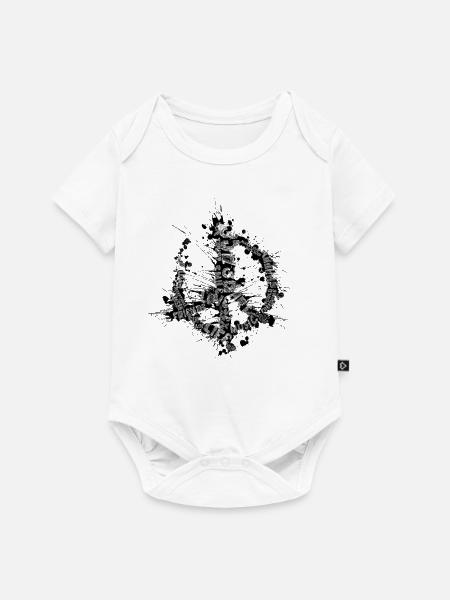 PEACE - Baby Premium Kurzarmbody - Weiß