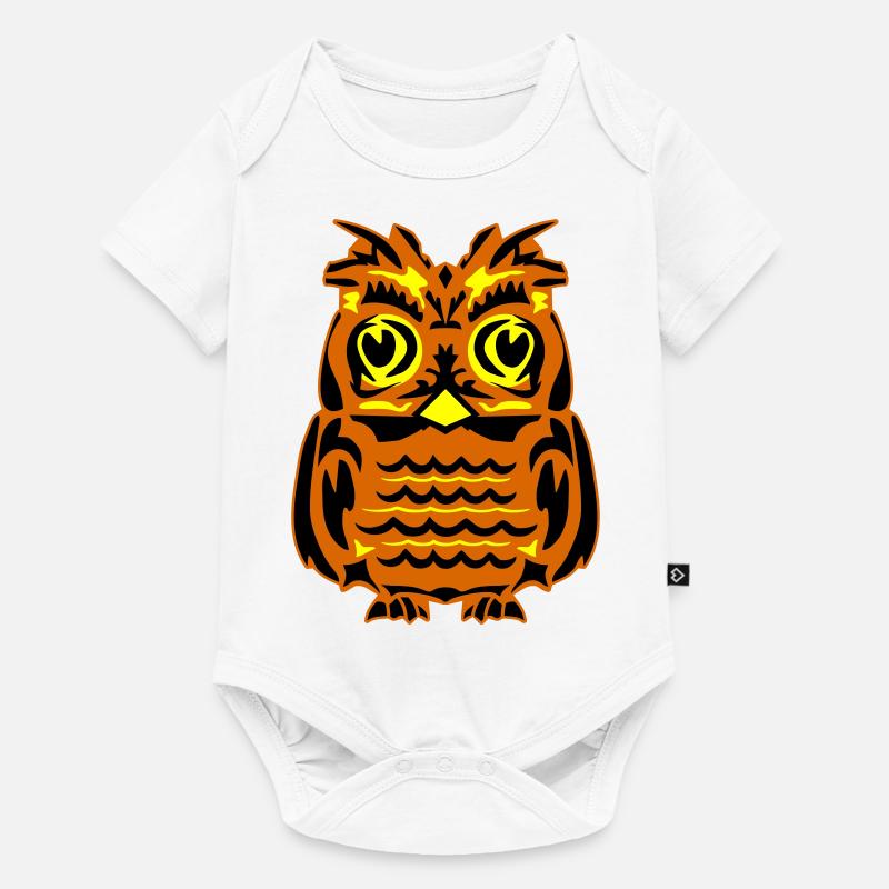 Eule - Baby Premium Kurzarmbody - Weiß