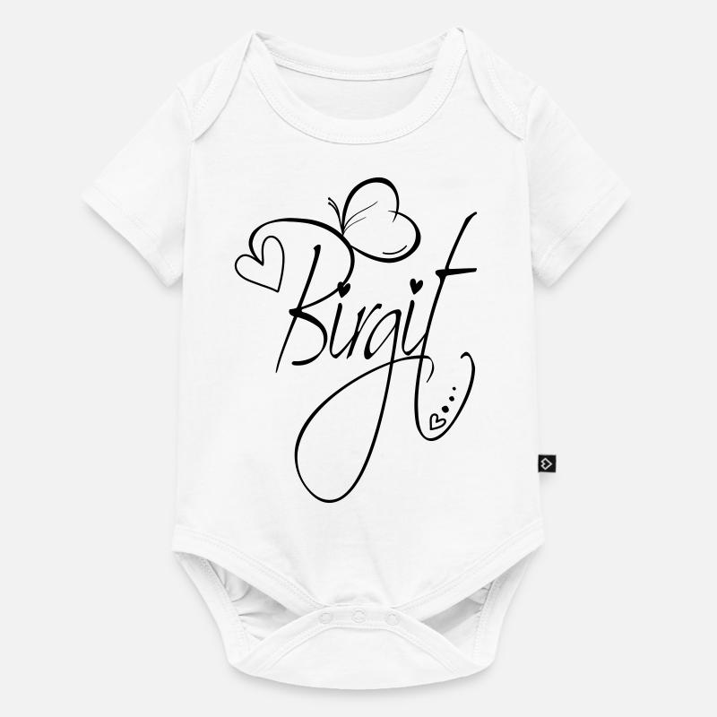 Birgit Name Vorname Mädchen Kalligrafie Dekor - Baby Premium Kurzarmbody - Weiß