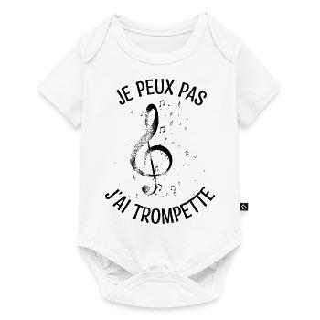 Je peux j'ai trompette. Cadeau Trompette Jazz. - Body à manches courtes Premium Bébé - blanc - Devant