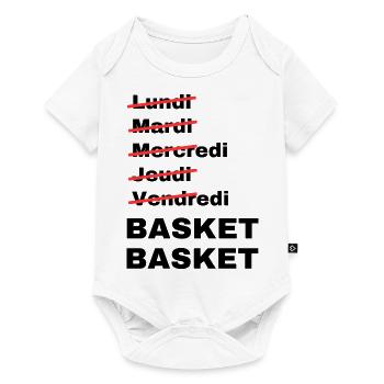 week-end basket - Body à manches courtes Premium Bébé - blanc - Devant