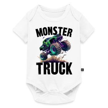 monster truck - Body à manches courtes Premium Bébé - blanc - Devant