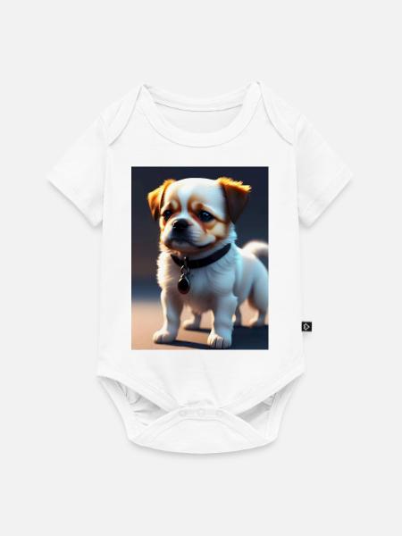 süßer Hund - Baby Premium Kurzarmbody - Weiß