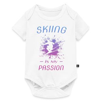 Skiing - Baby Premium Kurzarmbody - Weiß - Vorne