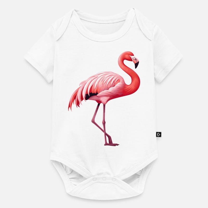 Flamingo - Baby Premium Kurzarmbody - Weiß