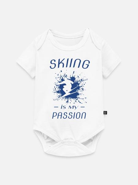 skiing is my passion - Baby Premium Kurzarmbody - Weiß