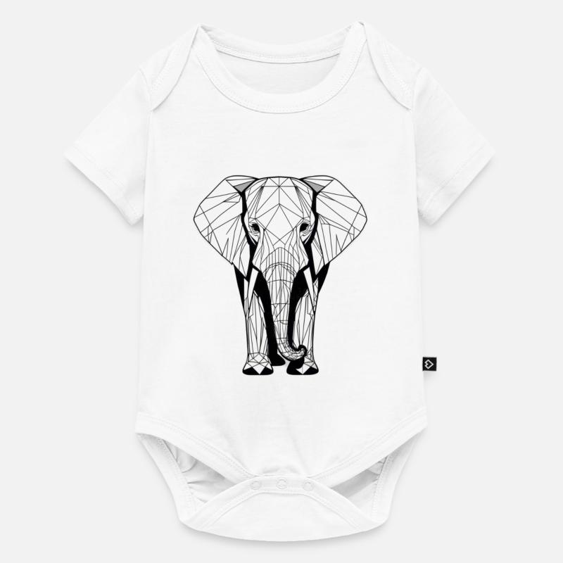 Éléphant moderne - Body à manches courtes Premium Bébé - blanc