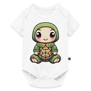 Turtle Design Green Yellow - Baby Premium short-sleeve bodysuit - white - Front
