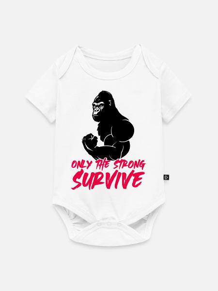 gorilla strong 1 - Baby Premium Kurzarmbody - Weiß