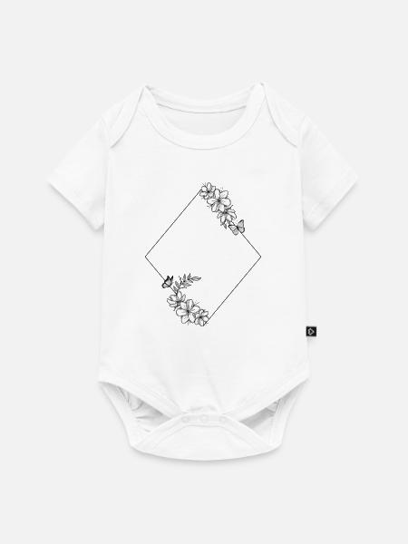 Rahmen Raute - Baby Premium Kurzarmbody - Weiß