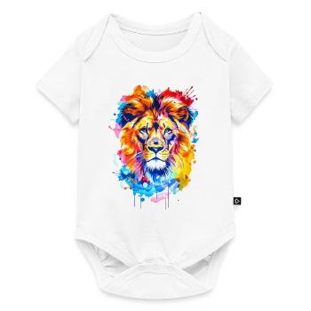 Lion Design - Baby Premium Kurzarmbody - Weiß - Vorne