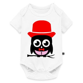 hibou sir 02 copie - Body à manches courtes Premium Bébé - blanc - Devant
