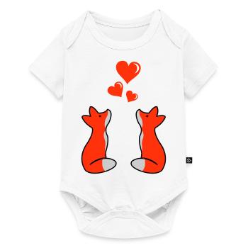Foxes in Love 02 - Baby Premium short-sleeve bodysuit - white - Front