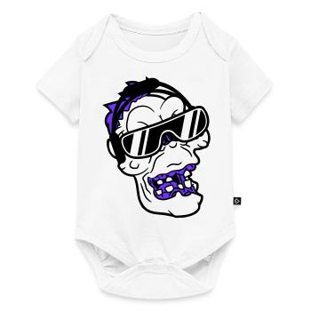 Cool DJ Zombie Undead Horror Halloween Party Head - Baby Premium short-sleeve bodysuit - white - Front
