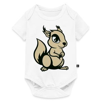 Écureuil Bande Dessinée Animal - Body à manches courtes Premium Bébé - blanc - Devant