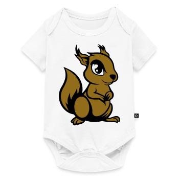 Écureuil Bande Dessinée Animal - Body à manches courtes Premium Bébé - blanc - Devant