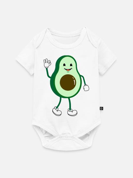 Retro Comic Cartoon Avocado - Baby Premium Kurzarmbody - Weiß